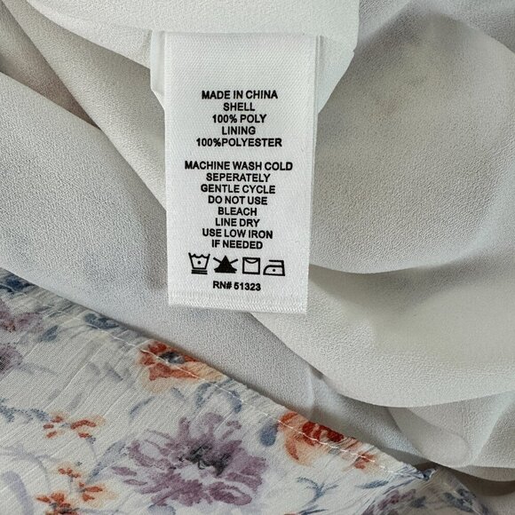 1. State Size S White, Purple & Orange Print Polyester Short Sleeve Dress - Picture 8 of 8